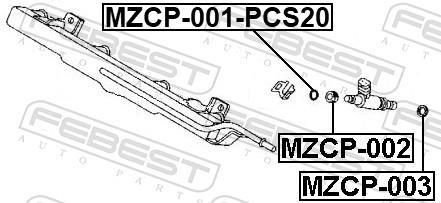 Bague d'étanchéité d'injecteur FEBEST MZCP-001-PCS20