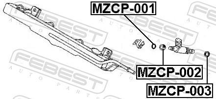 Bague d'étanchéité, porte-injecteur FEBEST MZCP-001