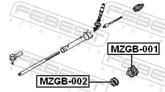 Suspension, crémaillère de direction FEBEST ref. MZGB-002
