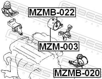 Soporte, motor FEBEST MZM-003