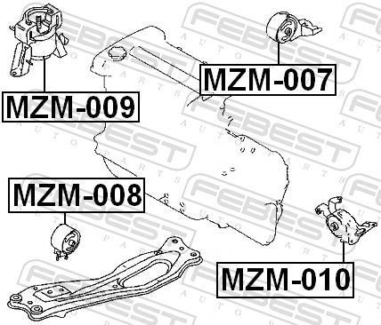 Support moteur (Silent bloc moteur) FEBEST MZM-010