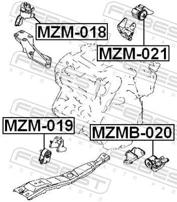 Support moteur (Silent bloc moteur) FEBEST ref. MZM-021