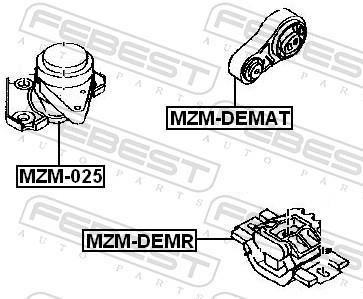 Support moteur (Silent bloc moteur) FEBEST MZM-025