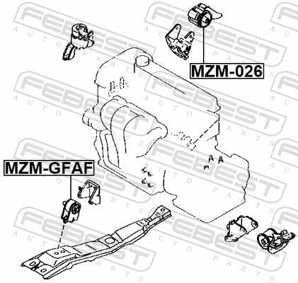 Support moteur (Silent bloc moteur) FEBEST MZM-026