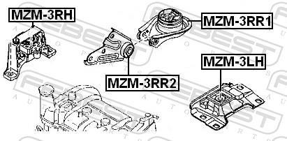 Suporte do motor FEBEST ref. MZM-3LH