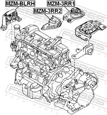 Support moteur (Silent bloc moteur) FEBEST ref. MZM-BLRH