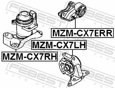 Support moteur (Silent bloc moteur) FEBEST ref. MZM-CX7ERR