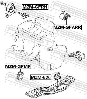 Support moteur (Silent bloc moteur) FEBEST MZM-GFMF