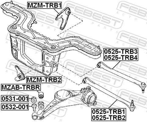 Cojinetes, diferencial FEBEST ref. MZM-TRB1