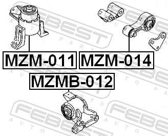 Support moteur (Silent bloc moteur) FEBEST ref. MZMB-012