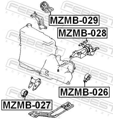 Support moteur (Silent bloc moteur) FEBEST MZMB-028