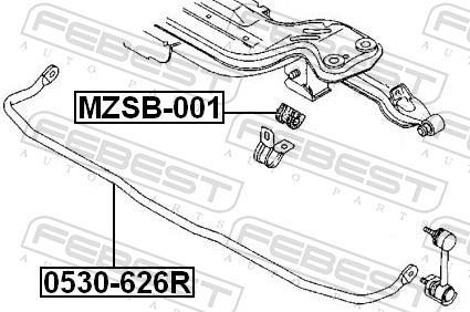 Rolamento de barra estabilizadora FEBEST ref. MZSB-001