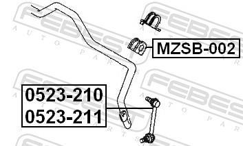 Suspension, stabilisateur FEBEST ref. MZSB-002