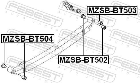 Braçadeira, mola de lâminas FEBEST ref. MZSB-BT504