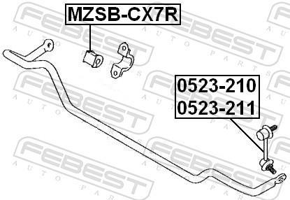 Suspension, stabilisateur FEBEST MZSB-CX7R