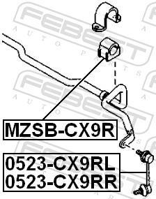 Suspension, stabilisateur FEBEST ref. MZSB-CX9R