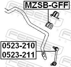 Suspension, stabilisateur FEBEST ref. MZSB-GFF