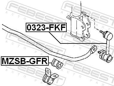 Suspension, stabilisateur FEBEST ref. MZSB-GFR