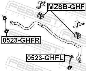 Suspension, stabilisateur FEBEST ref. MZSB-GHF