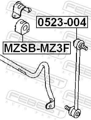 Suspension, stabilisateur FEBEST ref. MZSB-MZ3F