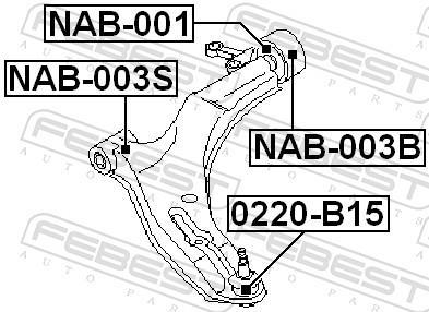 Silent bloc de suspension FEBEST NAB-001