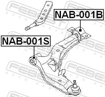 Silent bloc de suspension FEBEST NAB-001B