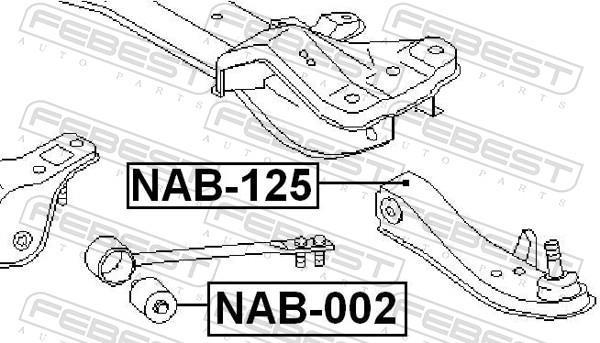 Silent bloc de suspension FEBEST ref. NAB-002