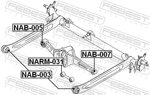Suspensão, braço oscilante FEBEST ref. NAB-005