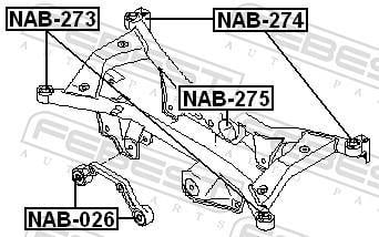 Cojinetes, diferencial FEBEST ref. NAB-026