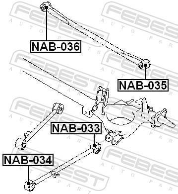 Silent bloc de suspension FEBEST ref. NAB-036