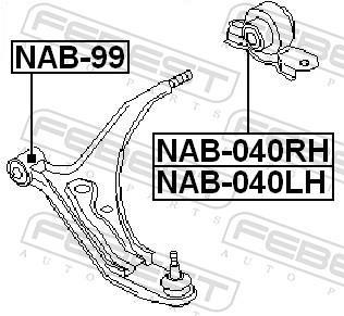 Silent bloc de suspension FEBEST ref. NAB-040RH