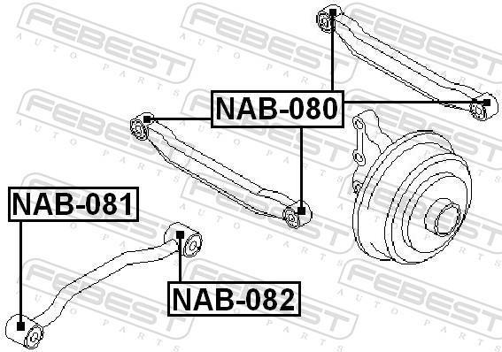 Silent bloc de suspension FEBEST NAB-081