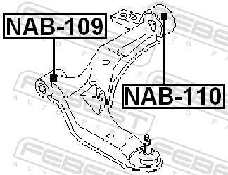 Silent bloc de suspension FEBEST NAB-109
