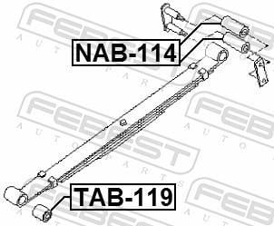 Braçadeira, mola de lâminas FEBEST ref. NAB-114