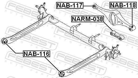 Silent bloc de suspension FEBEST NAB-117