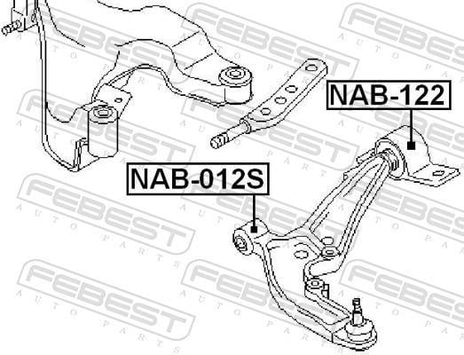 Silent bloc de suspension FEBEST NAB-122
