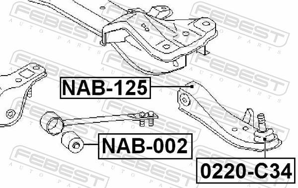 Silent bloc de suspension FEBEST ref. NAB-125