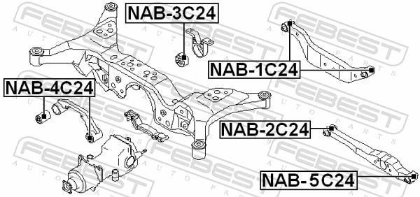 Silent bloc de suspension FEBEST NAB-1C24