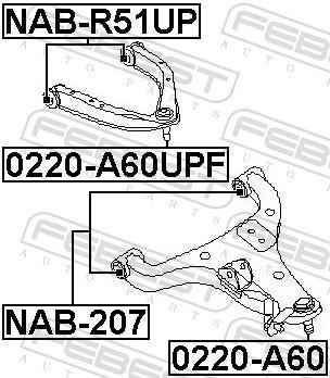 Suspensão, braço oscilante FEBEST ref. NAB-207