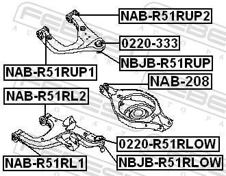 Silentblock de Suspensión FEBEST ref. NAB-208