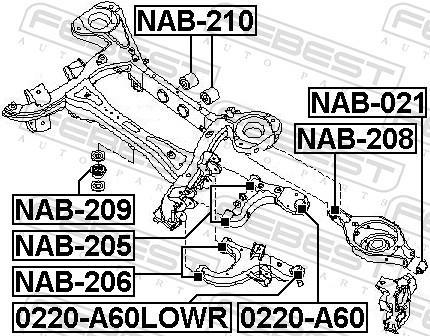 Cojinetes, diferencial FEBEST ref. NAB-210
