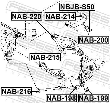 Silent bloc de suspension FEBEST ref. NAB-216