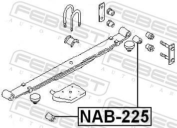 Braçadeira, mola de lâminas FEBEST ref. NAB-225