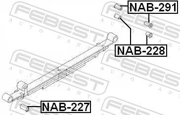 Coussinet de palier, ressort à lames FEBEST NAB-228