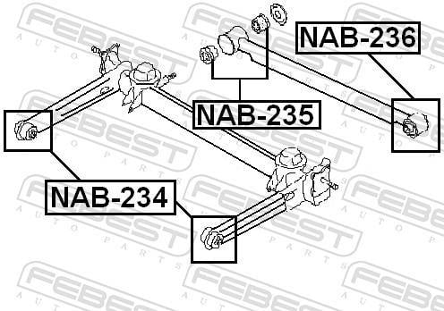 Silent bloc de suspension FEBEST ref. NAB-235