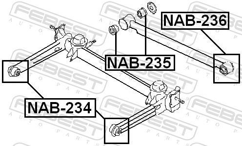 Suspensão, braço oscilante FEBEST ref. NAB-236
