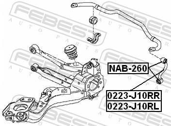 Silent bloc de suspension FEBEST NAB-260