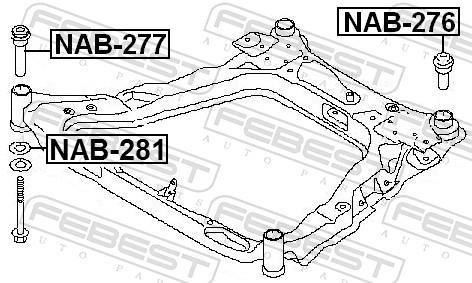 Silentblock del puente trasero FEBEST ref. NAB-281