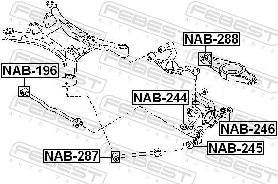 Silent bloc de suspension FEBEST NAB-288