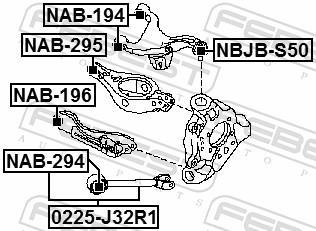 Suspensão, braço oscilante FEBEST ref. NAB-295